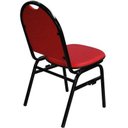 Ver imagem 4 de Cadeira Empilhável Fixa em Couro Ecológico Vermelho com Encaixe para Virar Longarina Essencial Hotel