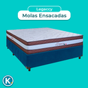 Ver imagem 4 de Conjunto Cama Box Azul Casal + Colchão Molas Ensacadas Legaccy Paropas