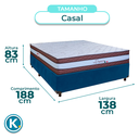 Ver imagem 3 de Conjunto Cama Box Azul Casal + Colchão Molas Ensacadas Legaccy Paropas