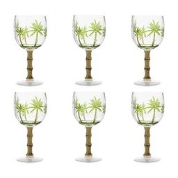 Jogo 6 Taças 500Ml para Água Acrílico Palm Tree Bon Gourmet - R10938 - 3