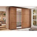Ver imagem 1 de Guarda Roupa Casal 2 Portas de Correr e 6 Gavetas C/ Espelho Titan 1173 C/ Pés Freijo - Carraro