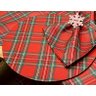 Kit Sousplat + Guardanapo Natal Xadrez Vermelho/Verde NSW 2 Peças com base - 1