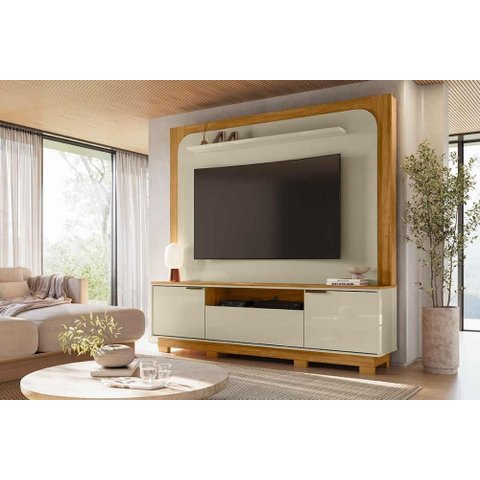 Painel para Tv até 75" – com Gaveta, Portas, Nicho e Pés