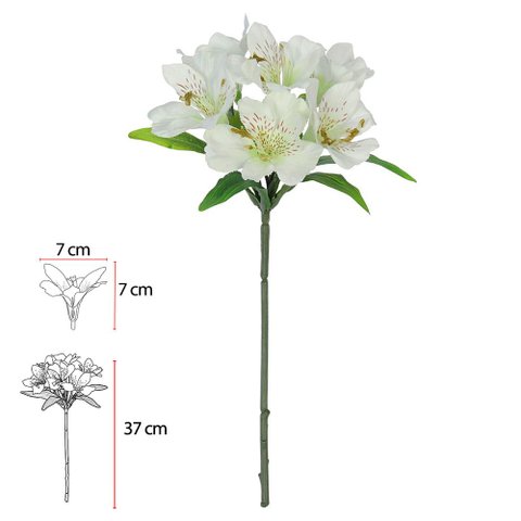 Astromelia 37cm Branco Florarte Flor Arte