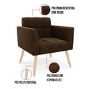 Ver imagem 6 de Kit 1 Sofá Namoradeira e 2 Poltronas Elisa Suede Pés Palito - D'Rossi Cor Marrom