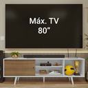Ver imagem 5 de Rack para Tv até 80 Polegadas 160cm Branco/rustic com Pés Branco Torino Madesa