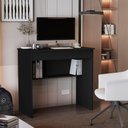 Ver imagem 2 de Escrivaninha Vitoria Mesa 70 Cm com 1 Gaveta Nicho Qualitare:preto