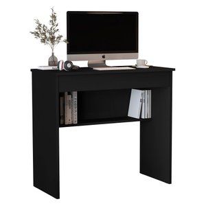 Escrivaninha Vitoria Mesa 70 Cm com 1 Gaveta Nicho Qualitare:preto