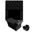Ver imagem 1 de Kit Cabeceira Mirage + Calçadeira Baú Veneza Solteiro 100cm Suede - Ecotec Decor:Preto