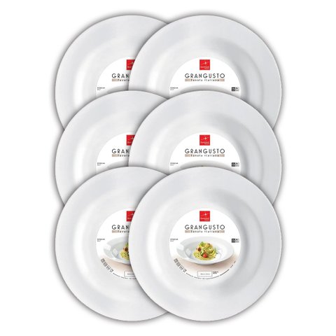 CONJ 6 PRATO Para MASSAS 29,5 cm GRANGUSTO Bormioli Rocco OPAL GLASS