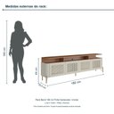 Ver imagem 3 de Rack Bend 180 cm Porta Sextavada Incolar Luna e Cedro com Pé Dourado