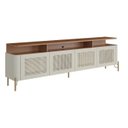 Ver imagem 2 de Rack Bend 180 cm Porta Sextavada Incolar Luna e Cedro com Pé Dourado
