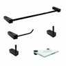 Kit 5 Acessórios para Banheiro Preto Fosco Prátika Quadrado - 1
