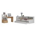 Ver imagem 2 de Conjunto Quarto Bicama Baú com Prateleira e Escrivaninha Multimóveis MP4126 Branco/Rustic