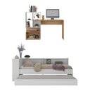 Ver imagem 4 de Conjunto Quarto Bicama Baú com Prateleira e Escrivaninha Multimóveis MP4126 Branco/Rustic