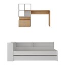 Ver imagem 5 de Conjunto Quarto Bicama Baú com Prateleira e Escrivaninha Multimóveis MP4126 Branco/Rustic