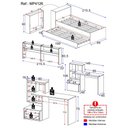 Ver imagem 3 de Conjunto Quarto Bicama Baú com Prateleira e Escrivaninha Multimóveis MP4126 Branco/Rustic