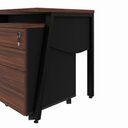 Ver imagem 5 de Escrivaninha Escritório Tampo Chanfrado 120cm x 60cm com Gaveteiro Móvel 3 Gavetas F5 Office Cor: