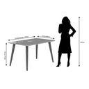 Ver imagem 3 de Mesa para Cozinha Adele + Tampo Madeirado Vidro 130x80cm Madeira/Off White - Cimol