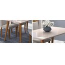 Ver imagem 5 de Mesa para Cozinha Adele + Tampo Madeirado Vidro 130x80cm Madeira/Off White - Cimol