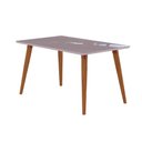 Ver imagem 1 de Mesa para Cozinha Adele + Tampo Madeirado Vidro 130x80cm Madeira/Off White - Cimol
