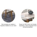 Ver imagem 4 de Mesa para Cozinha Adele + Tampo Madeirado Vidro 130x80cm Madeira/Off White - Cimol