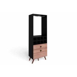 Adega de Sala Jantar RT 3090 Bar p/ 8 Garrafas Preto/Rustico - Movelbento - 2