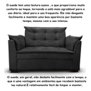 Ver imagem 5 de Sofá 2 Lugares para Sala Moderno Confortável Zilda Suede:preto