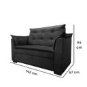 Ver imagem 3 de Sofá 2 Lugares para Sala Moderno Confortável Zilda Suede:preto