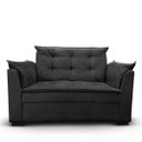 Ver imagem 2 de Sofá 2 Lugares para Sala Moderno Confortável Zilda Suede:preto