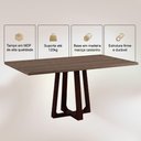 Ver imagem 2 de Mesa de Jantar Julia 6 Lugares Retangular Tampo Freijó 160cm Castanho Ideal Decor
