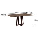 Ver imagem 4 de Mesa de Jantar Julia 6 Lugares Retangular Tampo Freijó 160cm Castanho Ideal Decor