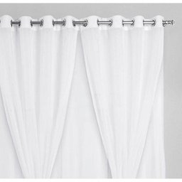 Cortina para Varão Gisele 4,00 Metros x 2,80 Metros Alt Tecido Voil - Branco - 5 Cortina para Varão Gisele 4,00 Metros x 2,80 Metros Alt Tecido Voil - Branco - 5