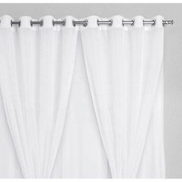 Cortina para Varão Gisele 4,00 Metros x 2,80 Metros Alt Tecido Voil - Branco - 2 Cortina para Varão Gisele 4,00 Metros x 2,80 Metros Alt Tecido Voil - Branco - 2