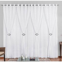 Cortina para Varão Gisele 4,00 Metros x 2,80 Metros Alt Tecido Voil - Branco - 1 Cortina para Varão Gisele 4,00 Metros x 2,80 Metros Alt Tecido Voil - Branco - 1