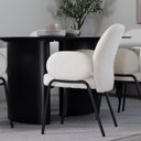 Ver imagem 2 de Conjunto de Jantar Mesa Orgânica Gaya 6 Cadeiras Claire - Preto C/ Off White