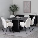 Ver imagem 1 de Conjunto de Jantar Mesa Orgânica Gaya 6 Cadeiras Claire - Preto C/ Off White