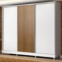Ver imagem 1 de Guarda Roupa Casal 100% Mdf Madesa Zurique 3 Portas de Correr com Pés - Branco/branco/rustic