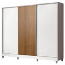 Ver imagem 3 de Guarda Roupa Casal 100% Mdf Madesa Zurique 3 Portas de Correr com Pés - Branco/branco/rustic