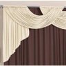 Cortina para Varão Raissa 4 Metros x 2,80 Metros Alt. Tecido Malha Gel - Cor 05 Tabaco/Palha - 2