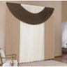 Cortina para Varão Londres 2 Metros x 1,70 Metros Alt Tecido Malha - Palha/Avelã/Tabaco - 1
