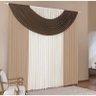 Cortina para Varão Londres 2 Metros x 1,70 Metros Alt Tecido Malha - Palha/Avelã/Tabaco - 4