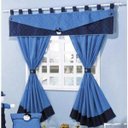 Ver imagem 1 de Cortina Infantil Bambino 2,00m X 1,70m Alt. Tecido Microfibra Bandô Matelado - Azul