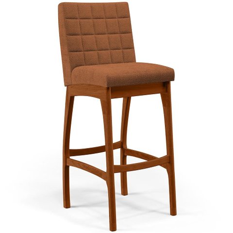 Banqueta Alta Para Cozinha Sala De Jantar Fixa Mila B04 Bouclê Terracota - Lyam Decor