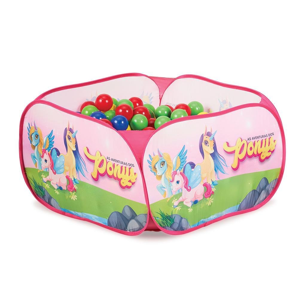 Piscina Infantil Grande Quadrada com Bolinhas Ponys - 2