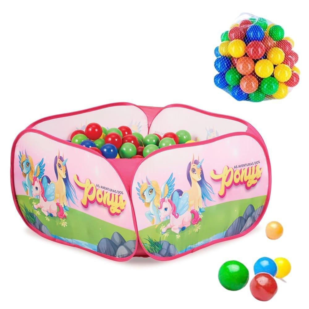 Piscina Infantil Grande Quadrada com Bolinhas Ponys - 1