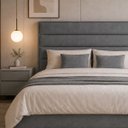 Ver imagem 2 de Cabeceira para Cama Casal Queen Estofada 1,58 Mts Iza Vilajo: Suede Cinza