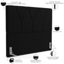 Ver imagem 3 de Cabeceira Cama Box Casal King 195 cm Aurora W01 Suede Preto - Lyam Decor
