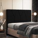 Ver imagem 1 de Cabeceira Cama Box Casal King 195 cm Aurora W01 Suede Preto - Lyam Decor
