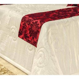 Colcha Cobre Leito Casal Queen Viena Vermelho - 06 Peças - 7